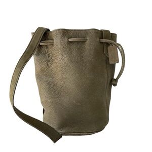 Vintage Coach Olive Green Nubuck Drawstring Bucket Bag